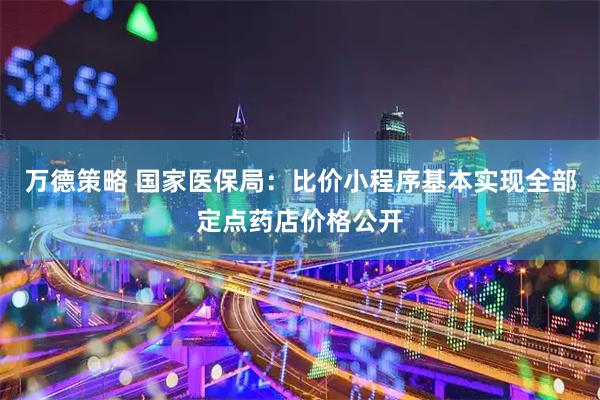 万德策略 国家医保局：比价小程序基本实现全部定点药店价格公开