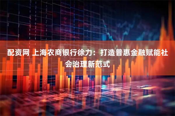 配资网 上海农商银行徐力：打造普惠金融赋能社会治理新范式